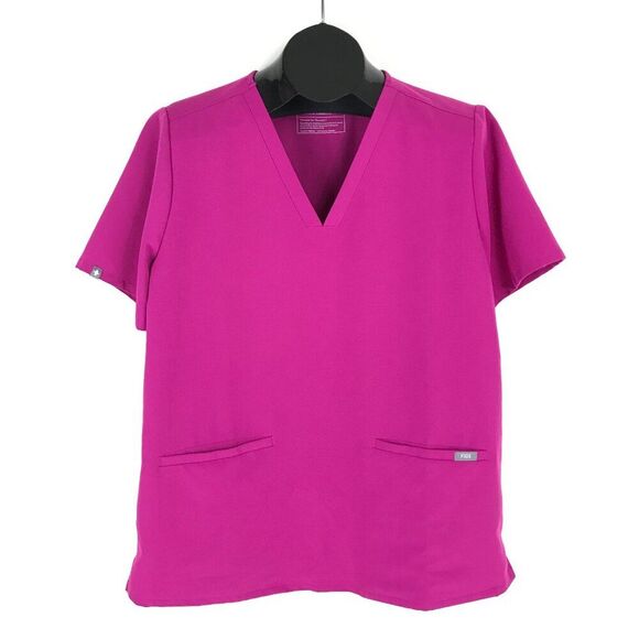 Figs Tops - FIGS Casma Three-Pocket Scrub Top Women's XL Fuchsia Uniform Healthcare Medical